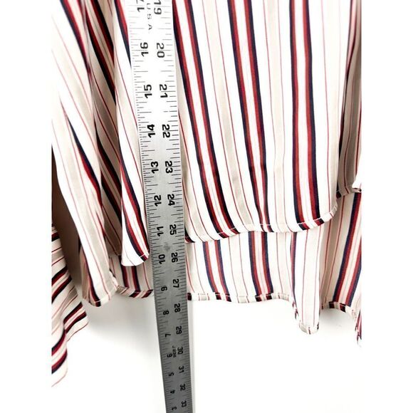 Free People Mad About You Red Striped Button Up Long Sleeve Blouse Sz M - Picture 5 of 6